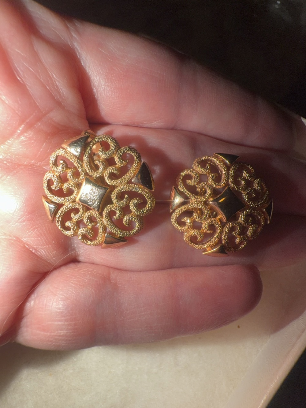 Avon Gold Clip On Filigree Round Earrings - Women's Jewelry